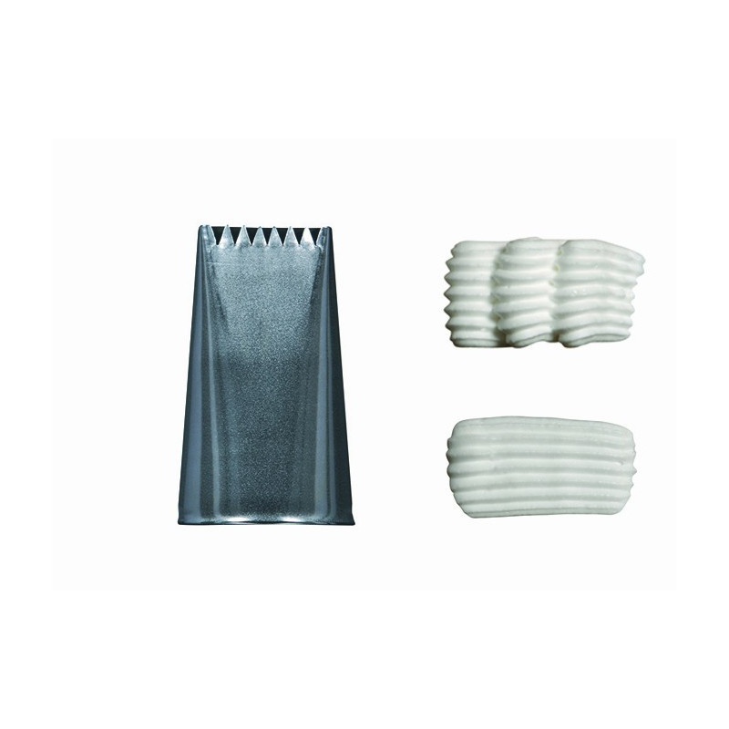 DOUILLE A BUCHE PLATE DE BUYER INOX 8 DENTS - largeur 22 mm DOUILLE A BUCHE PLATE DE BUYER INOX 8 DENTS - largeur 22 mm