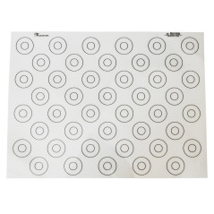 TAPIS SILICONE DE CUISSON SPECIAL MACARON IMPRIME NOIR 40X30CM 38 REPERES