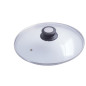 COUVERCLE VERRE  BOUTON BAKELITE/INOX 28  CM DE BUYER 