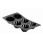 MOULFLEX NOIR DE 6 BRIOCHETTES CANNELEES DE BUYER