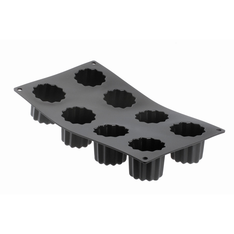 MOULFLEX NOIR DE BUYER - PLAQUE DE 8 CANNELES GRAND MODELE