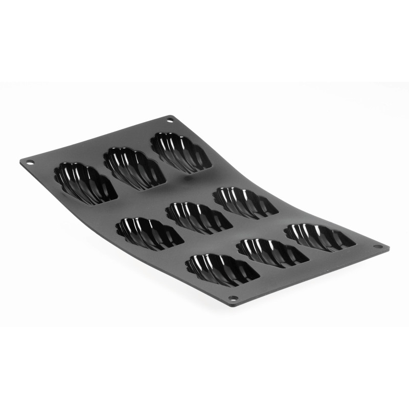 MOULFLEX NOIR DE BUYER - PLAQUE DE 9 MADELEINES