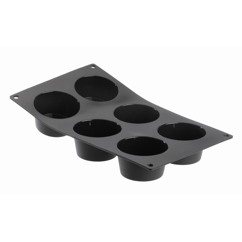 MOULFLEX NOIR DE BUYER - PLAQUE DE 6  MUFFINS