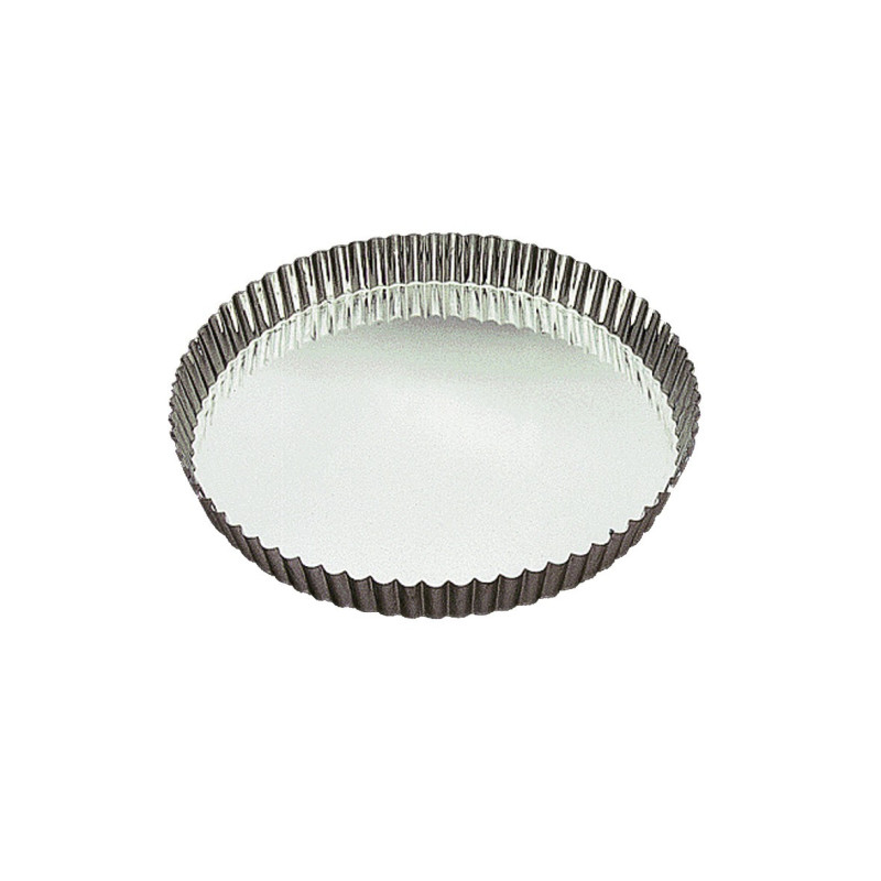 TOURTIERE RONDE 22 CM CANNELEE FER BLANC GOBEL 