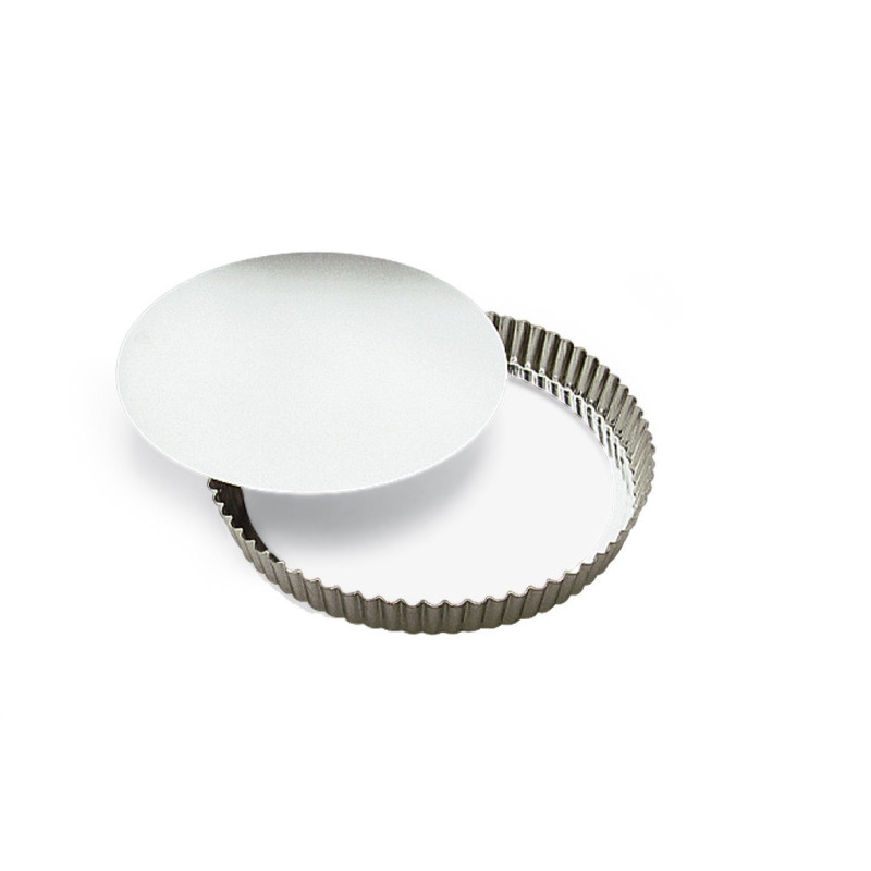 TOURTIERE RONDE 20 CM CANNELEE FER BLANC HAUTE GOBEL