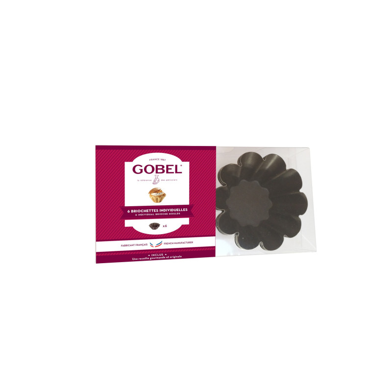 BOITE 6 BRIOCHES ANTI ADHERENT GOBEL
