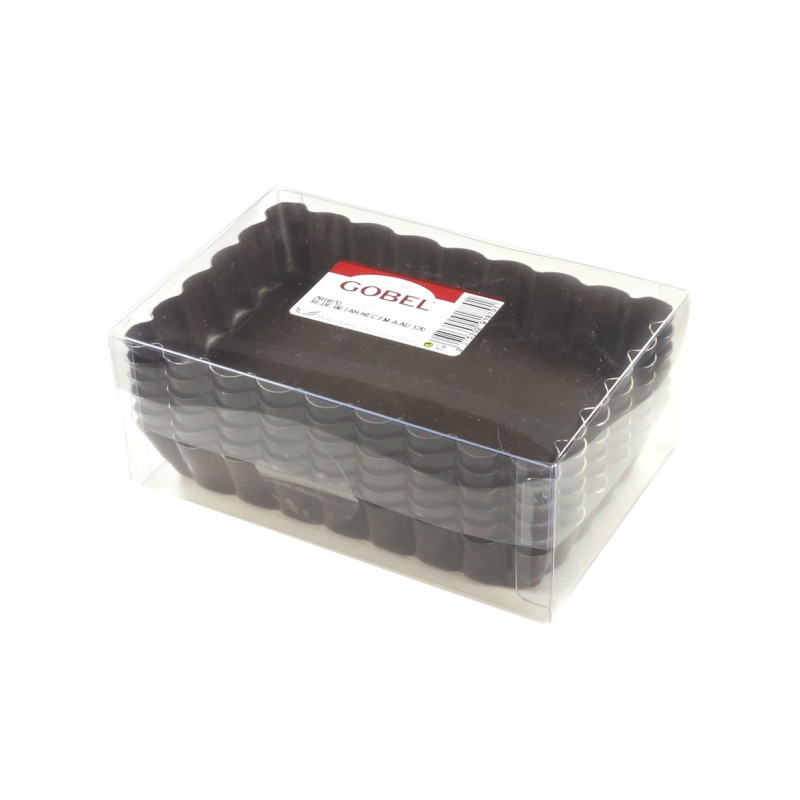 Boite de 6 tartelettes rectangulaires Fond fixe GOBEL