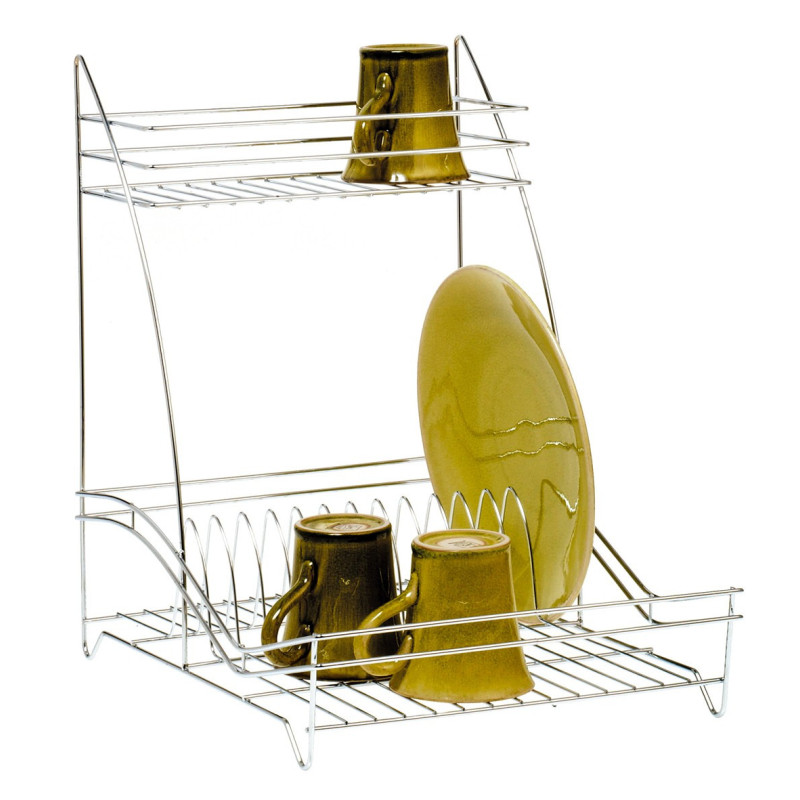 EGOUTOIR VERTICAL CHROME POUR 14 ASSIETTES COMBRICHON