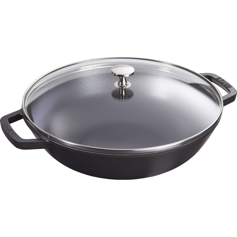 WOK 30 CM AVEC COUVERCLE EN VERRE STAUB