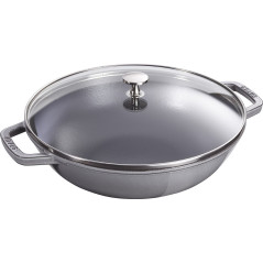WOK 30 CM AVEC COUVERCLE EN VERRE STAUB