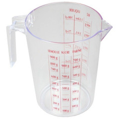 MESURE PICHET 1000ml liquides-ingrÃ©dients plastique