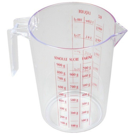 MESURE PICHET 1000ml liquides-ingrÃ©dients plastique