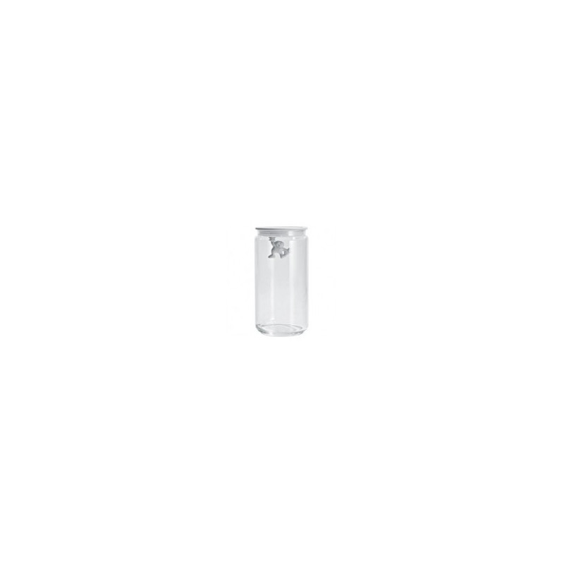 BOITE DE CUISINE EN VERRE 140 CL -GIANNI A LITTLE MAN HOLDING ON TIGHT- + COUVERCLE BLANC