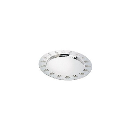 PLATEAU ROND -GIROTONDO- AJOUREE EN ACIER INOXYDABLE BRILLANT