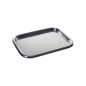 CABARET RECTANGULAIRE EN ACIER INOXYDABLE 18/10 SATINEE BORD BRILLANT