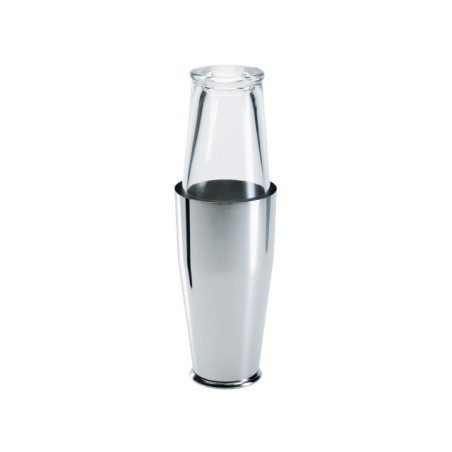 SHAKER MODELE AMERICAIN EN VERRE ET ACIER INOXYDABLE EXTERIEUR BRILLANT INTERIEUR SATINE ALESSI