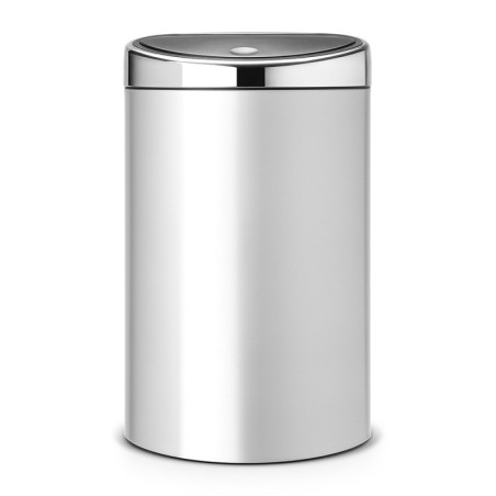 TOUCH BIN 40 LITRES METALLIC GREY AVEC SEAU INTERIEUR PLASTIQUE