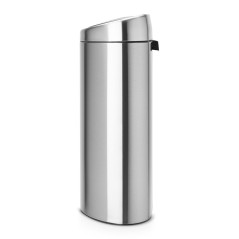 TOUCH BIN 40 LITRES METALLIC GREY AVEC SEAU INTERIEUR PLASTIQUE