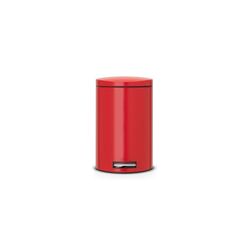 PEDAL BIN SILENT 12 LITRES PASSION RED AVEC SEAU INTERIEUR PLASTIQUE BRABANTIA