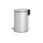 PEDAL BIN SILENT 12 LITRES METALLIC GREY AVEC SEAU INTERIEUR PLASTIQUE BRABANTIA