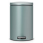 PEDAL BIN SILENT 20 LITRES  METALLIC MINT AVEC SEAU INTERIEUR PLASTIQUE BRABANTIA