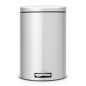 PEDAL BIN SILENT 20 LITRES  METALLIC GREY AVEC SEAU INTERIEUR PLASTIQUE BRABANTIA