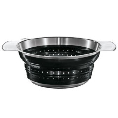 Passoire pliable Ã 20 cm acier/silicone - noir