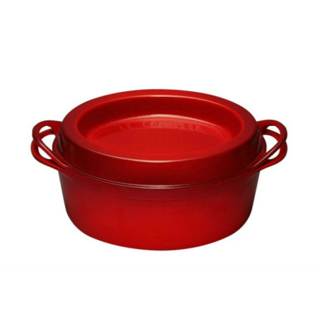 COCOTTE OVALE 32 CM DOUFEU CERISE LE CREUSET