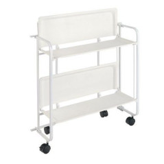 TABLE ROULANTE BLANCHE 2 ETAGES METAL CASA