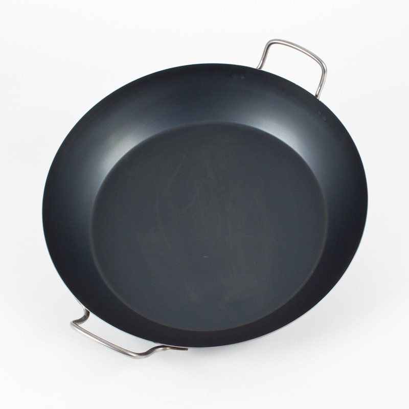 POELE A PAELLA LA LYONNAISE 40 CM TOLE BLEUIE DE BUYER