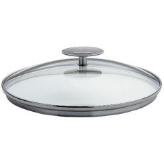 SERIE DE 3 COUVERCLES DE 16 A 20 CM VERRE PLATINE CRISTEL