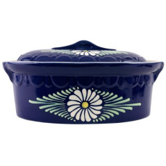 TERRINE OVALE 7.3L BAECKEOFFE MARGUERITE BLEU NUIT