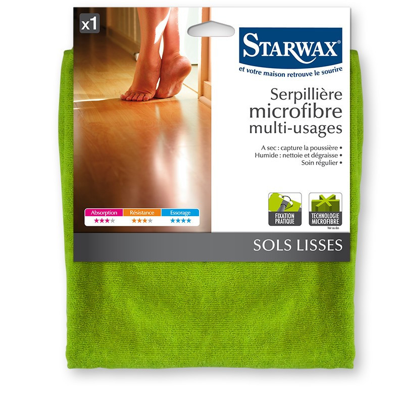 SERPILLERE MICROFIBRE MULTI USAGE POUR SOLS LISSES STARWAX