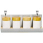 ETAGERE 8 CM + CROCHETS AVEC 4 POTS A EPICES PORCELAINE BLANCHE ETAGERE 8 CM + CROCHETS AVEC 4 POTS A EPICES PORCELAINE BLANCHE