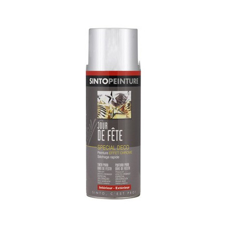 PEINTURE SPRAY JOUR DE FETE CHROME ARGENT RAL 924300
