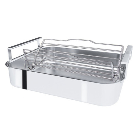 PLAT FOUR RECTANG TRILAMINE 40X31CM 2 ANSES LARGES+GRILLE INOX+THERMOMETRE