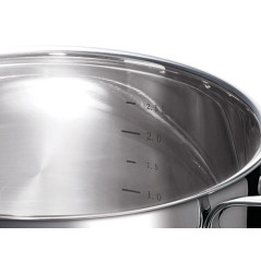 CASSEROLE 20 CM ACIER INOXYDABLE BRILLANTE CHEF BEKA 